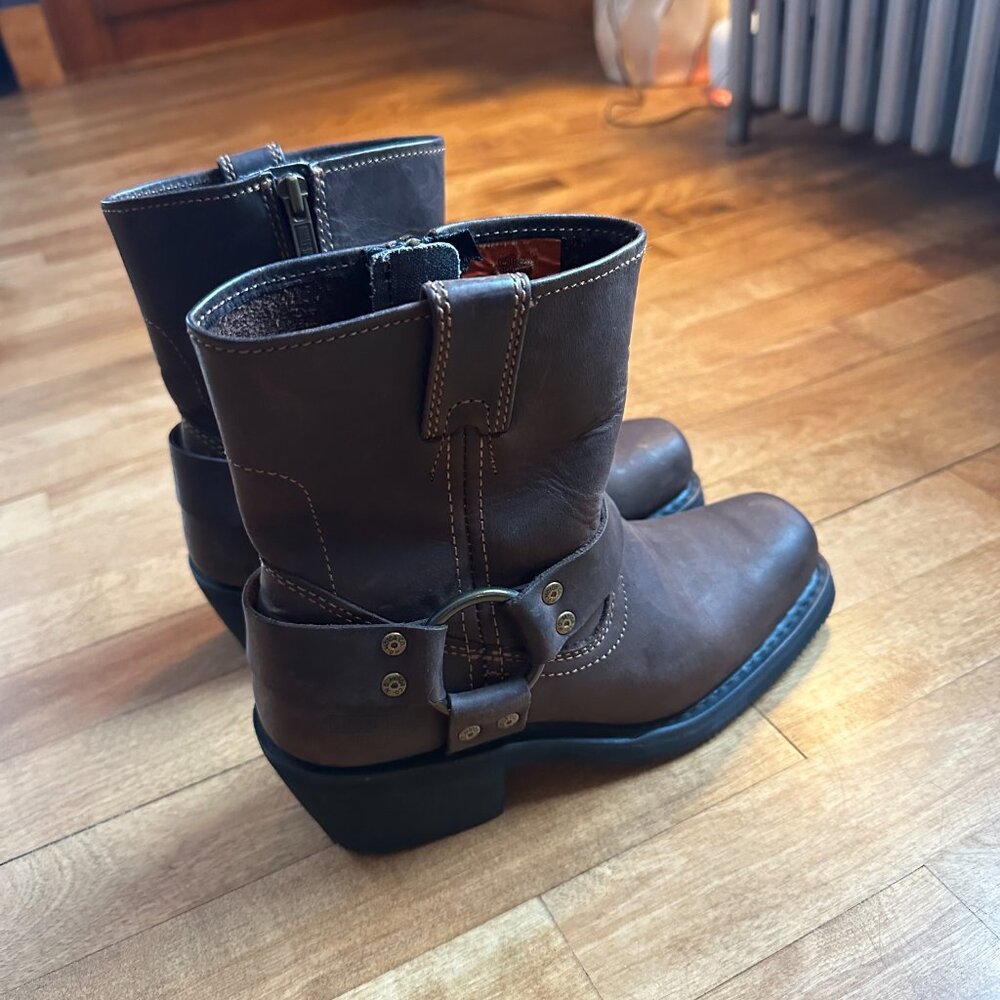 Harley Davidson Hustin Moto Boots Brown Leather Size Women's US 6 / EU 36